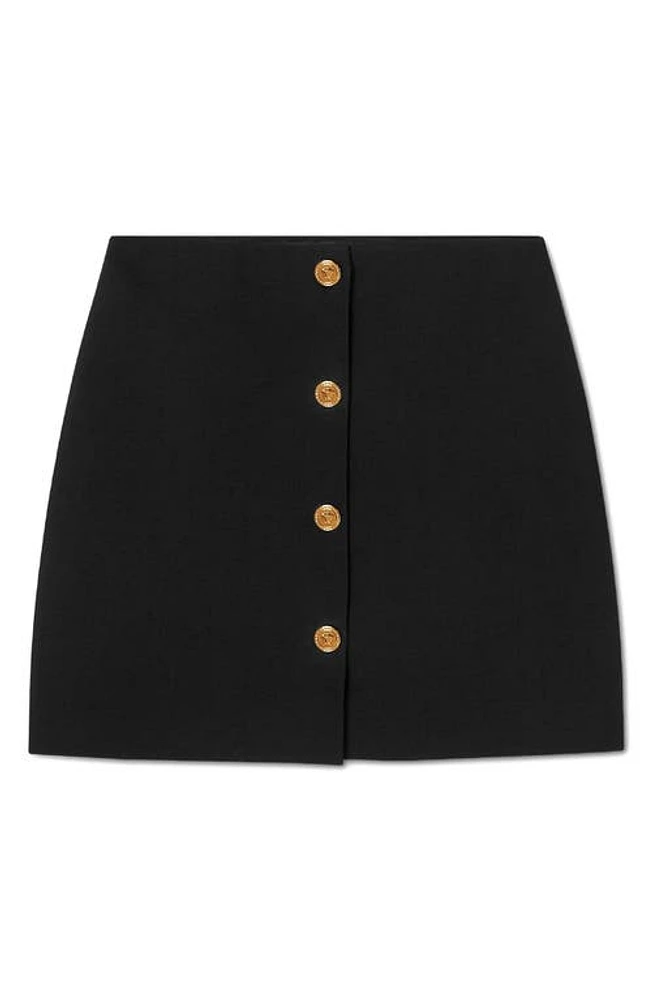 Versace Front Button Skirt in Black at Nordstrom, Size 6 Us