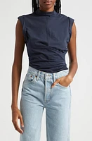 3.1 Phillip Lim Draped Mock Neck Sleeveless Top Midnight at Nordstrom,