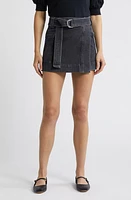 Rails Deanna Belted Denim Wrap Miniskirt Black Pearl at Nordstrom,