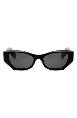 DIOR Lady 95.22 B1I 53mm Butterfly Sunglasses in Shiny Black /Smoke at Nordstrom