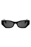 DIOR Lady 95.22 B1I 53mm Butterfly Sunglasses in Shiny Black /Smoke at Nordstrom