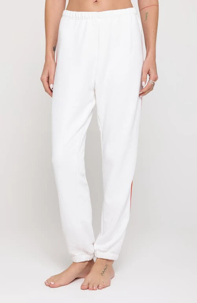 Spiritual Gangster Luna Rainbow Cotton & Modal Sweatpants White at Nordstrom,