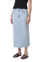 AGOLDE Della Raw Hem Denim Midi Skirt Practice at Nordstrom,