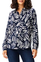 NIC+ZOE Sweet Strokes Snap Front Shirt Indigo Multi at Nordstrom,