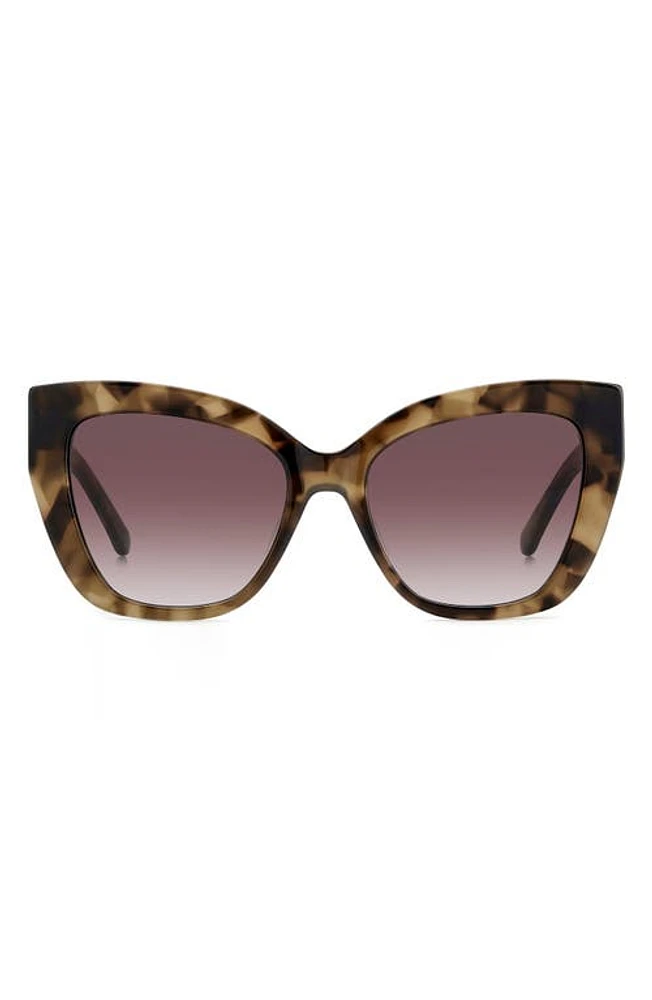 Kate Spade New York bexley 54mm gradient cat eye sunglasses in Havana/Burgundy Shaded at Nordstrom