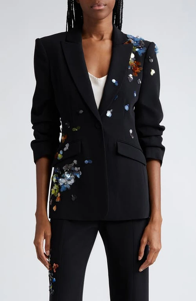 Cinq à Sept Cheyenne Sequin Flower Blazer Black/Multi at Nordstrom,