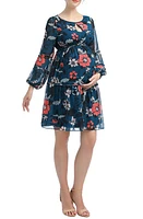 Kimi and Kai Jupiter Long Sleeve Maternity Babydoll Dress Multicolored at Nordstrom,