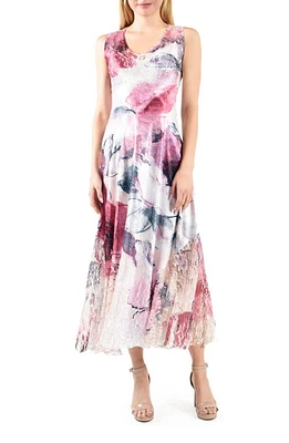 Komarov Lace-Up Back Charmeuse Dress Pastel Dream at Nordstrom,