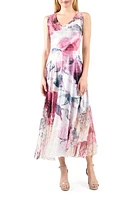 Komarov Lace-Up Back Charmeuse Dress Pastel Dream at Nordstrom,