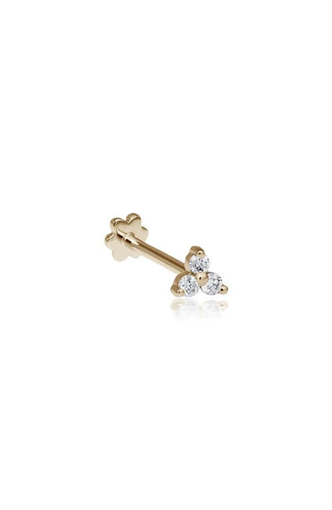 Maria Tash Large Diamond Trinity Threaded Stud Earring in Yellow Gold/Diamond at Nordstrom