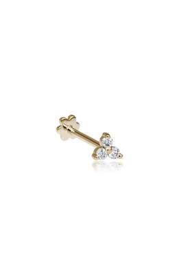 Maria Tash Large Diamond Trinity Threaded Stud Earring in Yellow Gold/Diamond at Nordstrom