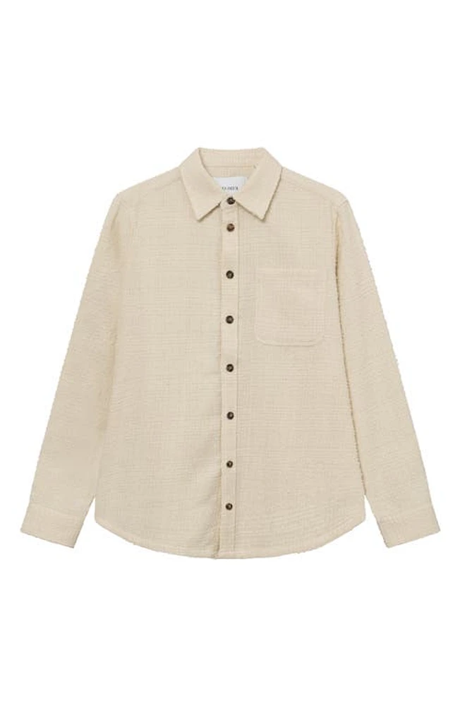 Les Deux Kevin Bouclé Button-Up Shirt Ivory at Nordstrom,