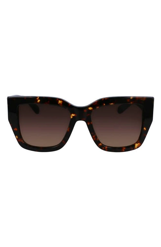 FERRAGAMO Gancini 55mm Modified Rectangular Sunglasses in Dark Tortoise at Nordstrom