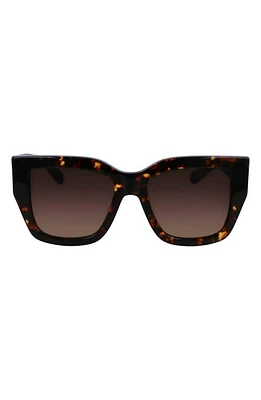 FERRAGAMO Gancini 55mm Modified Rectangular Sunglasses in Dark Tortoise at Nordstrom