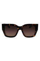 FERRAGAMO Gancini 55mm Modified Rectangular Sunglasses in Dark Tortoise at Nordstrom