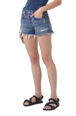 AGOLDE Parker High Waist Cutoff Denim Shorts Dark Swapmeet at Nordstrom,