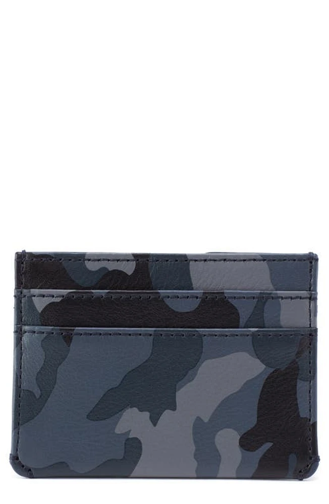 HOBO Leather Card Case in Blue Camo at Nordstrom