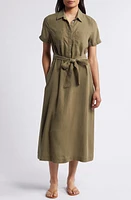 caslon(r) Utility Tie Waist Shirtdress at Nordstrom,