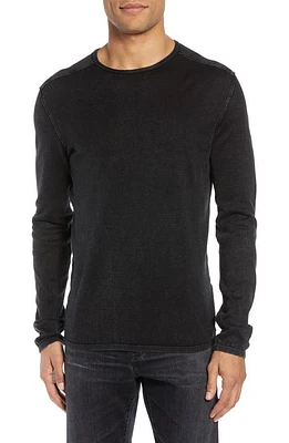 John Varvatos Star USA Walter Long Sleeve Acid Wash Crewneck T-Shirt Black at Nordstrom,