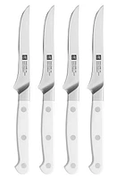 ZWILLING Pro Le Blanc 4-Piece Steak Knife Set in Silver at Nordstrom