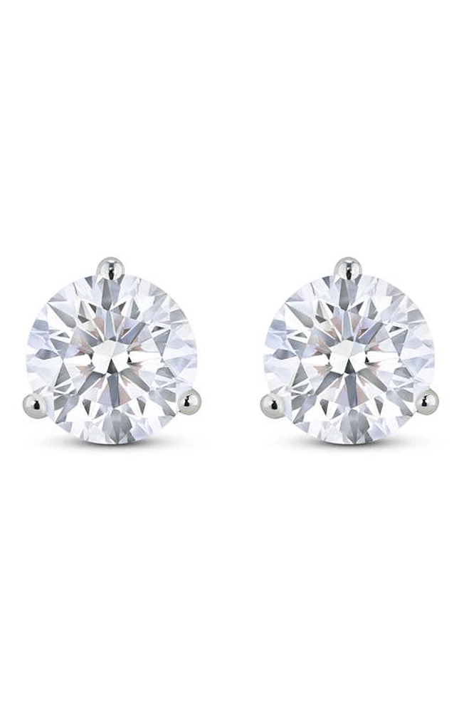 LIGHTBOX Round Lab Grown Diamond Stud Earrings in 4.0Ctw White Gold at Nordstrom