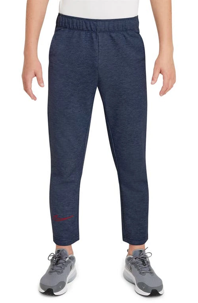 Nike Kids' Dri-FIT Performance Select Training Joggers in Midnight Navy/Red/Heather at Nordstrom, Size Xl