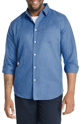 Johnny Bigg Anders Linen & Cotton Button-Up Shirt Azure at Nordstrom,