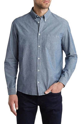 A. P.C. Edouard Organic Cotton Chambray Button-Down Shirt Indigo at Nordstrom,