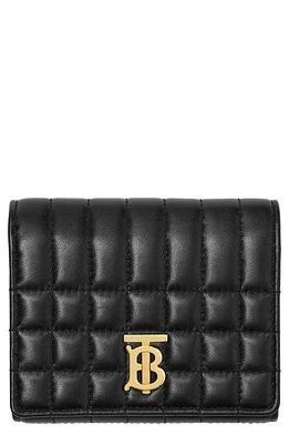 burberry Lola Quilted Leather Trifold Wallet in Black /Light Gold at Nordstrom