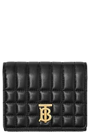 burberry Lola Quilted Leather Trifold Wallet in Black /Light Gold at Nordstrom