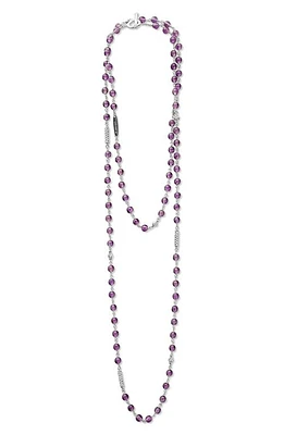 LAGOS Caviar Icon Amethyst Bead Dual Layer Necklace in Amathyst at Nordstrom