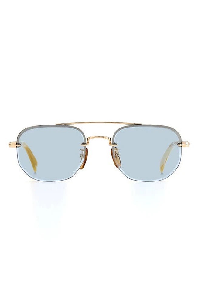 David Beckham Eyewear 53mm Geometric Sunglasses in Gold Beige Horn at Nordstrom