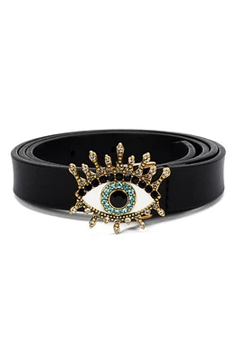 Kurt Geiger London Evil Eye Leather Belt Brass at Nordstrom,