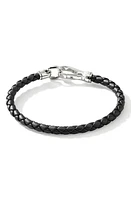 John Hardy Men's Braided Leather Bracelet in Black at Nordstrom