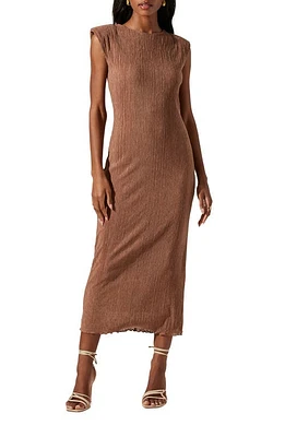 ASTR the Label Plissé Maxi Dress Brown at Nordstrom,