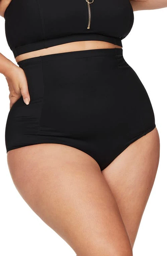 Artesands Sculpt Michelangelo High Waist Bikini Bottoms Black at Nordstrom, Us