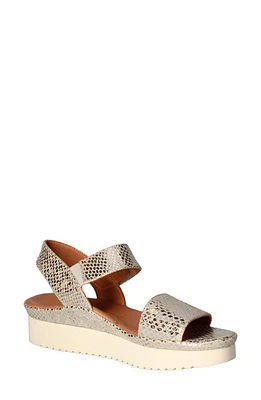 L'Amour des Pieds Abrilla Slingback Platform Wedge Sandal Silver/gold Snake Print at Nordstrom,