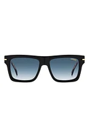 Carrera Eyewear 54mm Rectangular Sunglasses in Black/Blue Shaded at Nordstrom