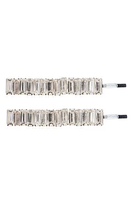 Brides & Hairpins Alissa Set of 2 Crystal Bobby Pins in Silver at Nordstrom