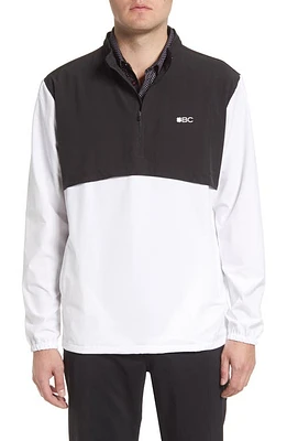 Black Clover Quarter Jack Half Zip Pullover in Black/White at Nordstrom, Size Medium