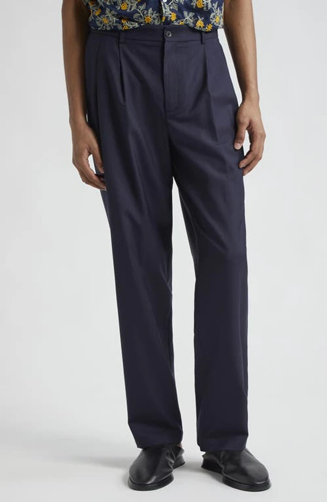 De Bonne Facture Two Pleat Wool Trousers Navy at Nordstrom, Us