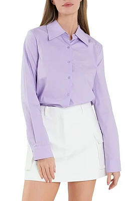 English Factory Accent Collar Poplin Shirt at Nordstrom,