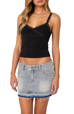 EDIKTED Amilia Lace Trim Camisole Black at Nordstrom,