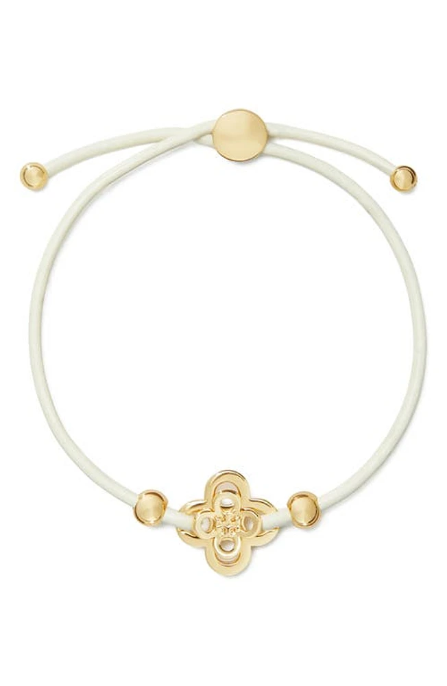 Tory Burch Kira Clover Slider Bracelet in Tory Gold /New Ivory at Nordstrom