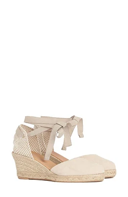 Barbour Juana Ankle Wrap Espadrille Wedge d'Orsay Pump in Beige at Nordstrom, Size 10