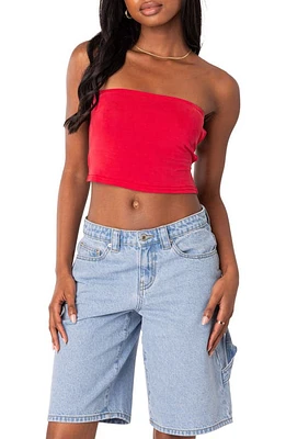 EDIKTED Tao Strappy Open Back Tube Top Red at Nordstrom,