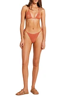 Vitamin A Gia Metallic Triangle Bikini Top Terracotta at Nordstrom,