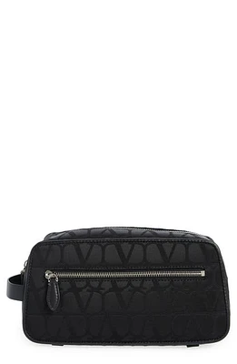 Valentino VLOGO Monogram Jacquard Dopp Kit in 0No-Nero at Nordstrom