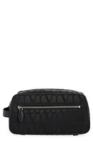 Valentino VLOGO Monogram Jacquard Dopp Kit in 0No-Nero at Nordstrom