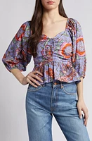 Cleobella Brenna Floral Print Peplum Organic Cotton Top Manika at Nordstrom,